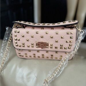 Studded Pink Shoulder Bag
